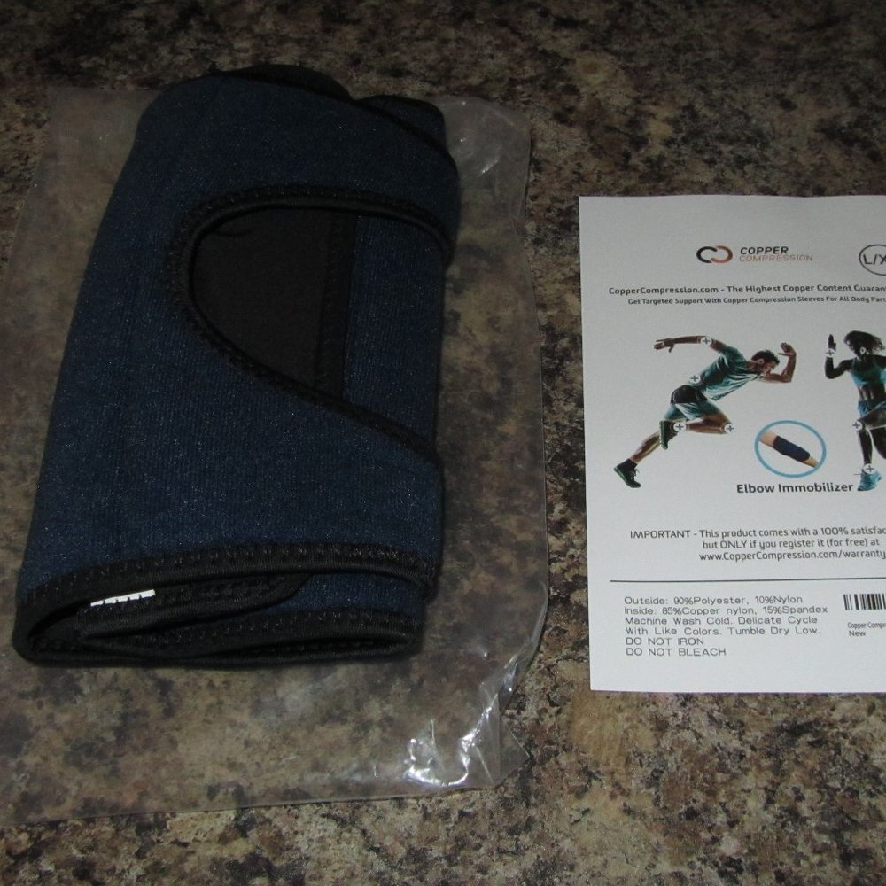 Copper Compression Elbow Immobilizer Sleeve Size L/XL Unisex NIP